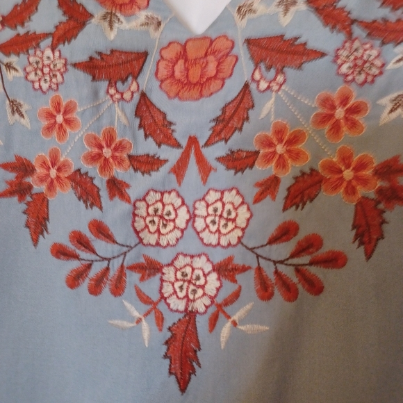 Sundance Sumina Top Light Blue With Floral Embroidery. Size S. - Picture 11 of 12